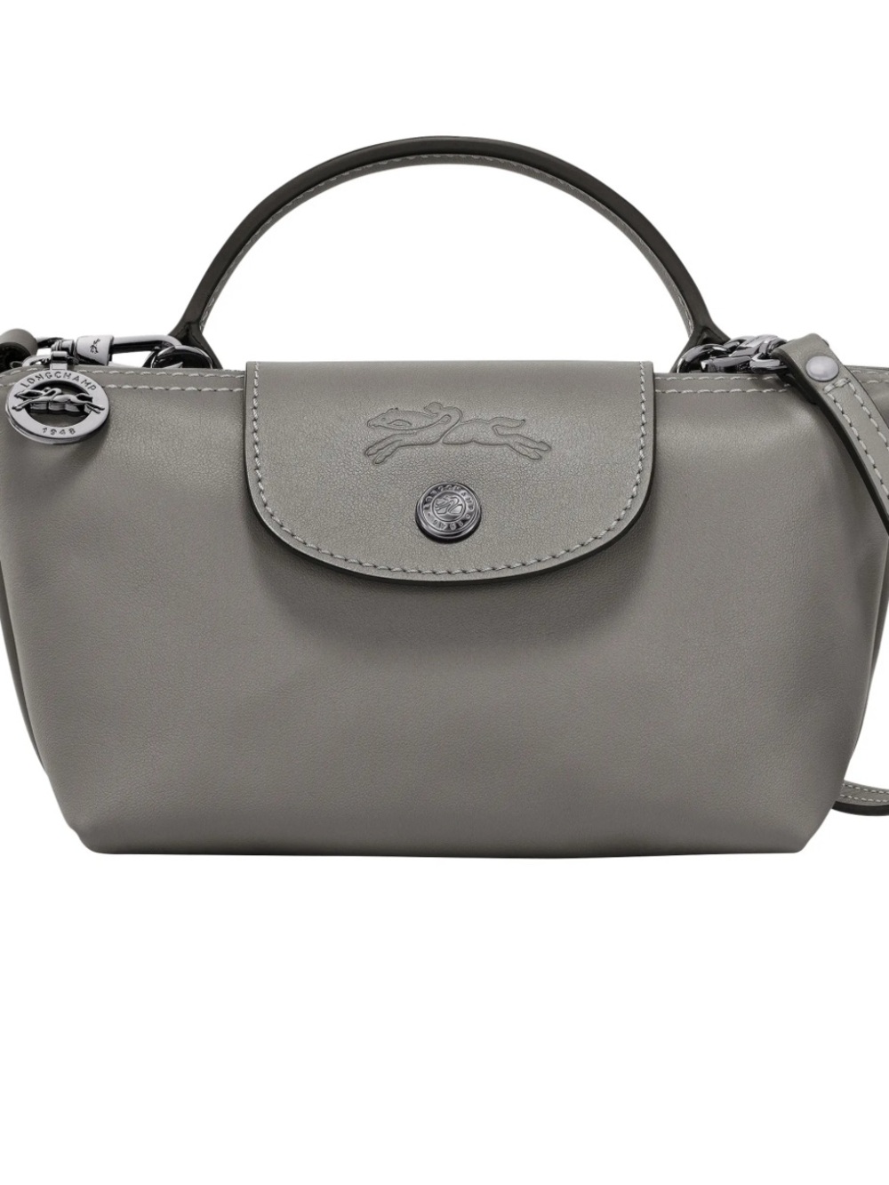 NWT Extra Small Le Pliage Xtra Leather Clutch Turtledove